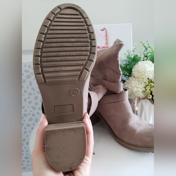 A New Day Taupe Heeled Boots - Picture 7 of 9